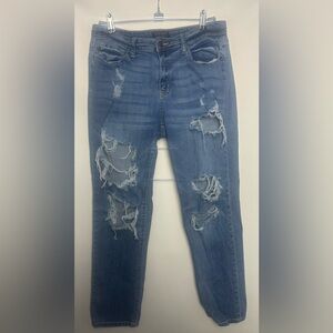 Judy Blue Distressed Boyfriend Jeans SZ 11/30